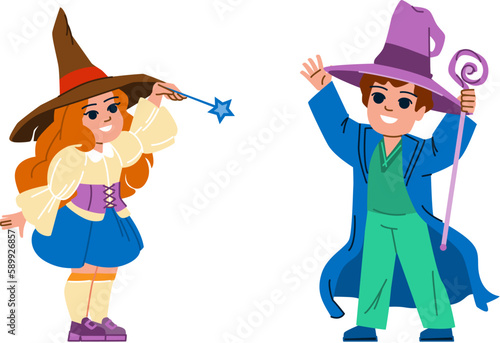 kid wizard vector