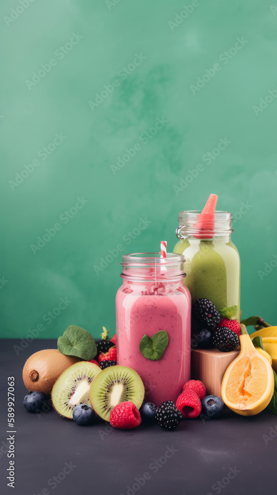 Natural fresh smoothie. Illustration AI Generative. Natural fresh smoothie. Illustration AI Generative.