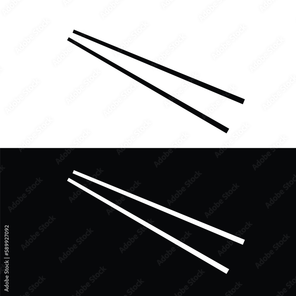 Long chopsticks flat silhouette vector. Silhouette utensil icon. Set of black and white symbols for kitchen concept, kitchen devices, kitchen gadgets, kitchen tools, kitchenware Long chopsticks flat silhouette vector. Silhouette utensil icon. Set of black and white symbols for kitchen concept, kitchen devices, kitchen gadgets, kitchen tools, kitchenware