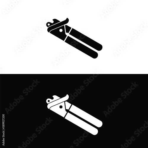 Can opener flat silhouette vector. Silhouette utensil icon. Set of black and white symbols for kitchen concept, kitchen devices, kitchen gadgets, kitchen tools, kitchenware
