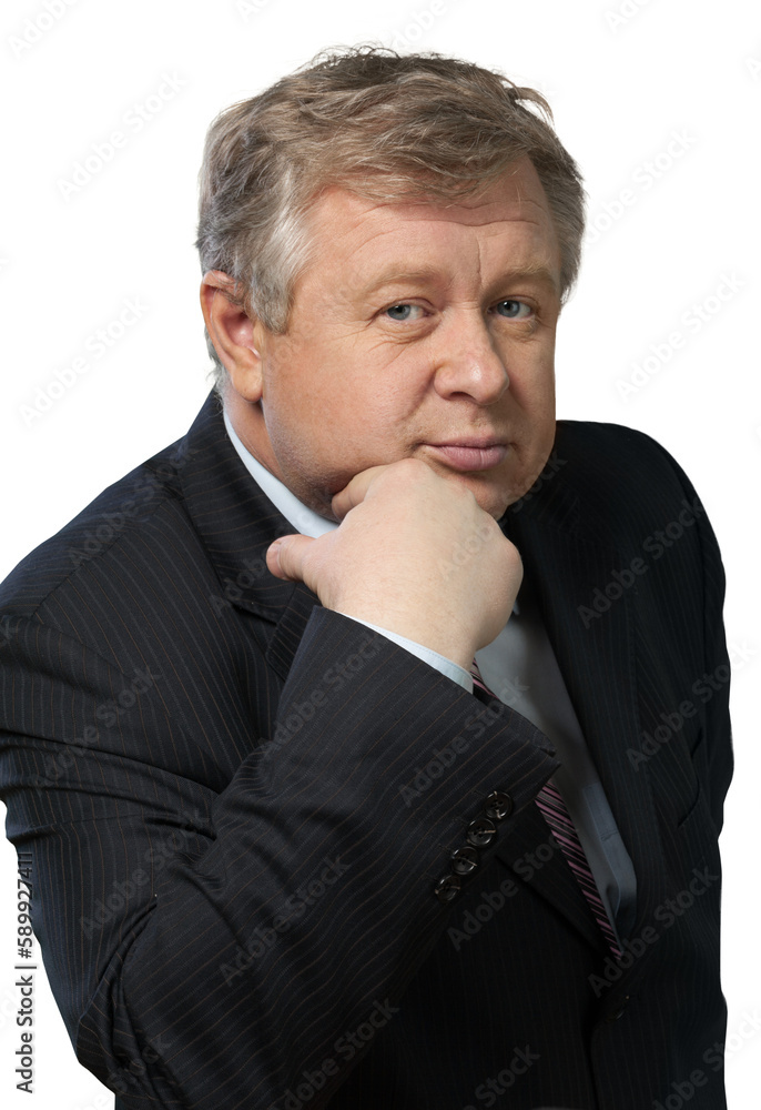 Closeup Of Mature Businessman on white Closeup Of Mature Businessman on white