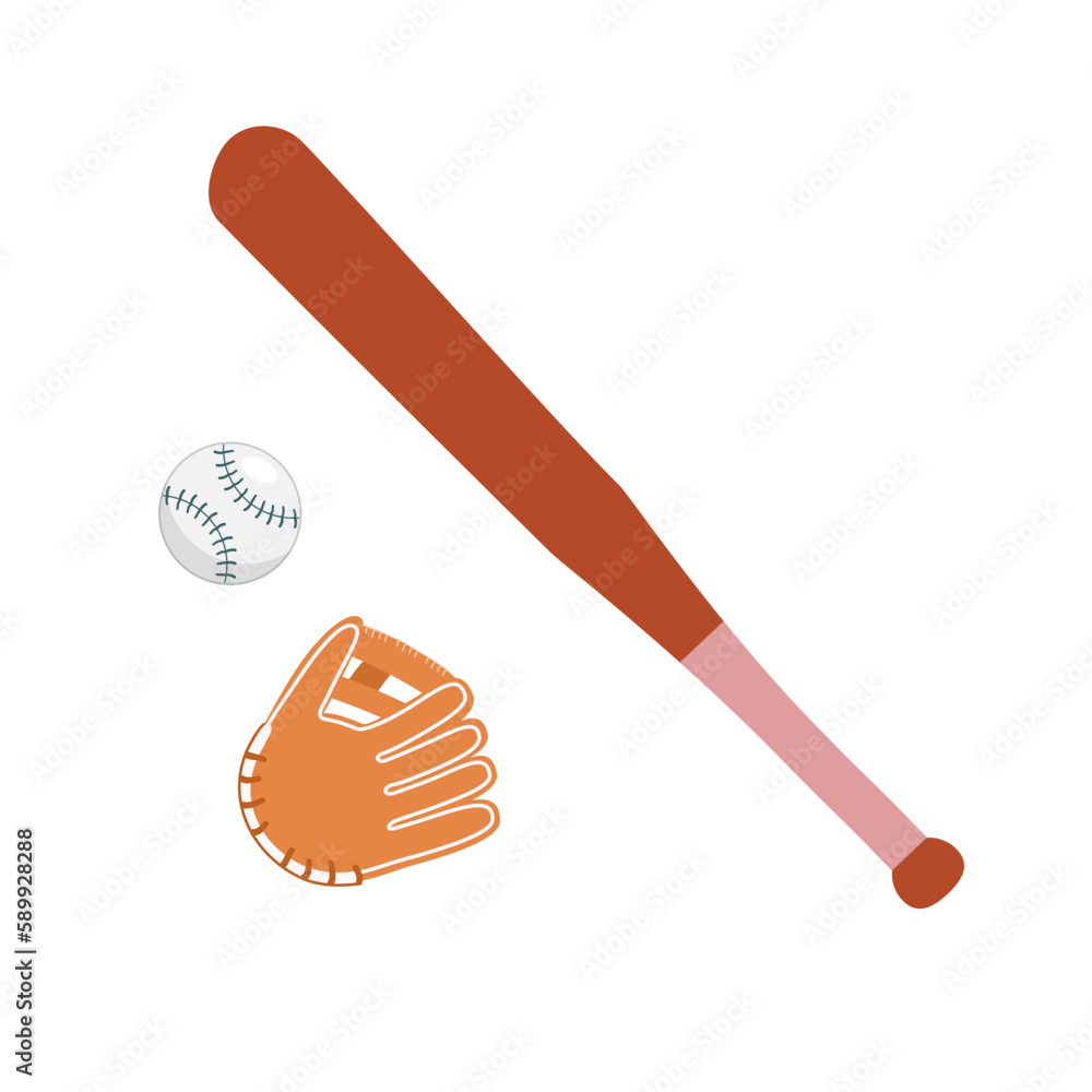 bat ball glove baseball flat design style with good quality bat ball glove baseball flat design style with good quality