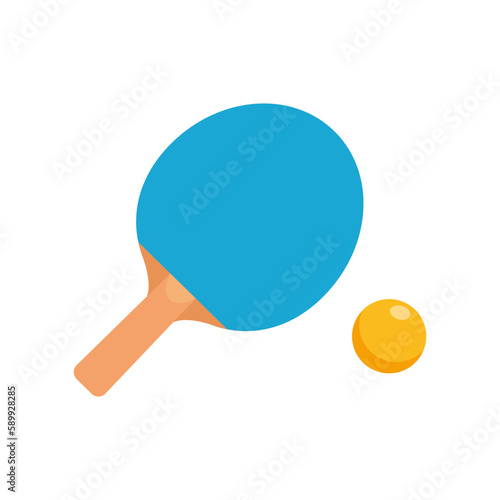 ping pong paddle and ball flat design style with good quality