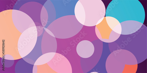 round glowing lights on a blue background, light reflection, vector illustration abstraction