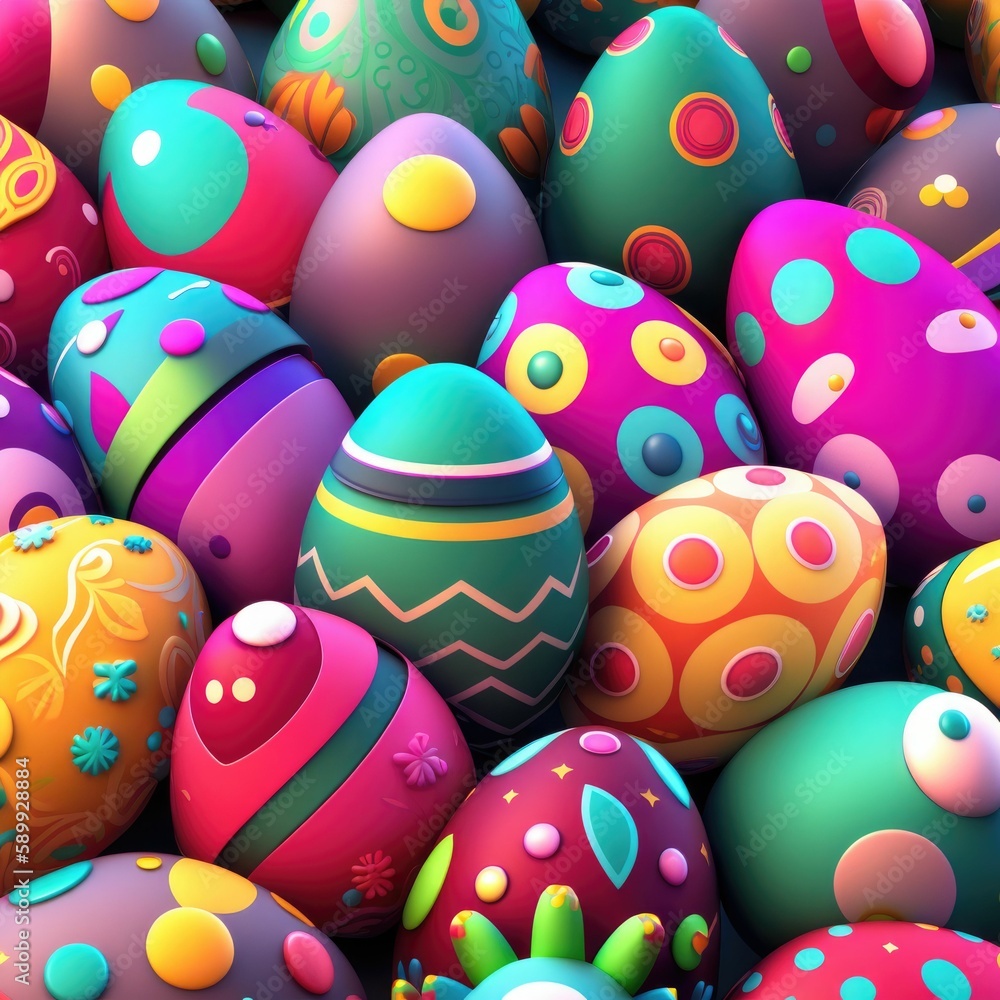 Easter Egg Desktop Background with Cute and Colorful Elements