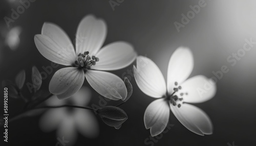Black and White Petal Flowers in Soft Style for a Punk Aesthetic