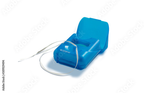 Dental floss isolated on a white background photo