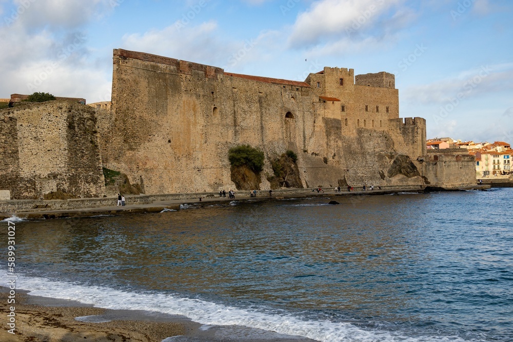 Chateau Royal de Collioure, massive French royal castle on Mediterranean coast Chateau Royal de Collioure, massive French royal castle on Mediterranean coast