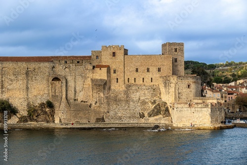 Medieval castle in the French village of Collioure on the Mediterranean coast