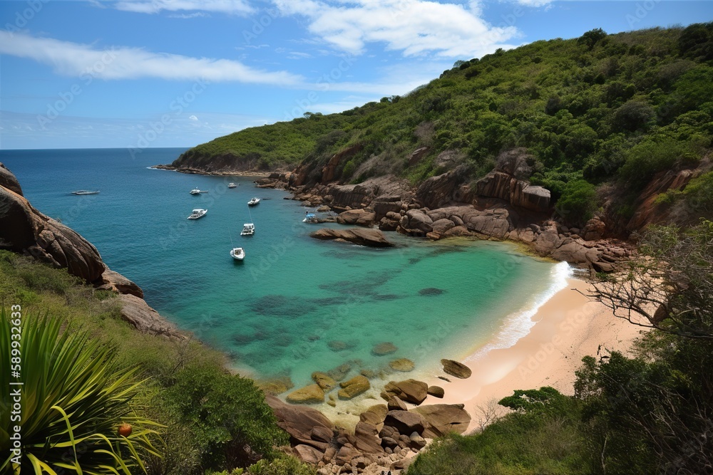 Fototapeta premium Baia do Sancho Brazil, generative artificial intelligence