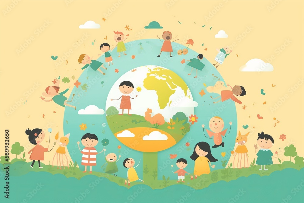 Obraz premium Organic flat world childrens day