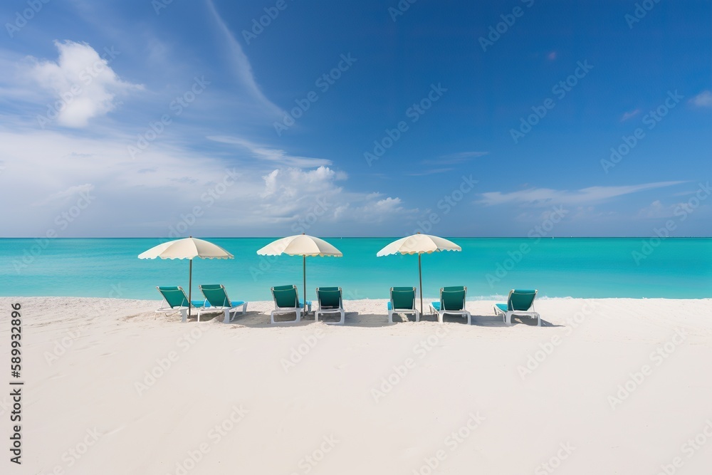 Fototapeta premium Grace Bay Turks and Caicos, generative artificial intelligence
