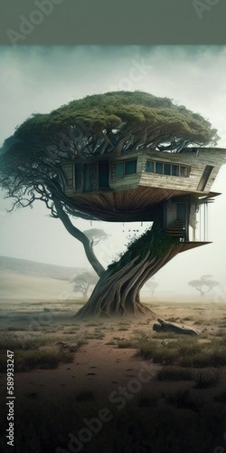 Twisting Fibonacci Sequence Tree House  A Beautiful Photo of Nature s Architectural Wonder