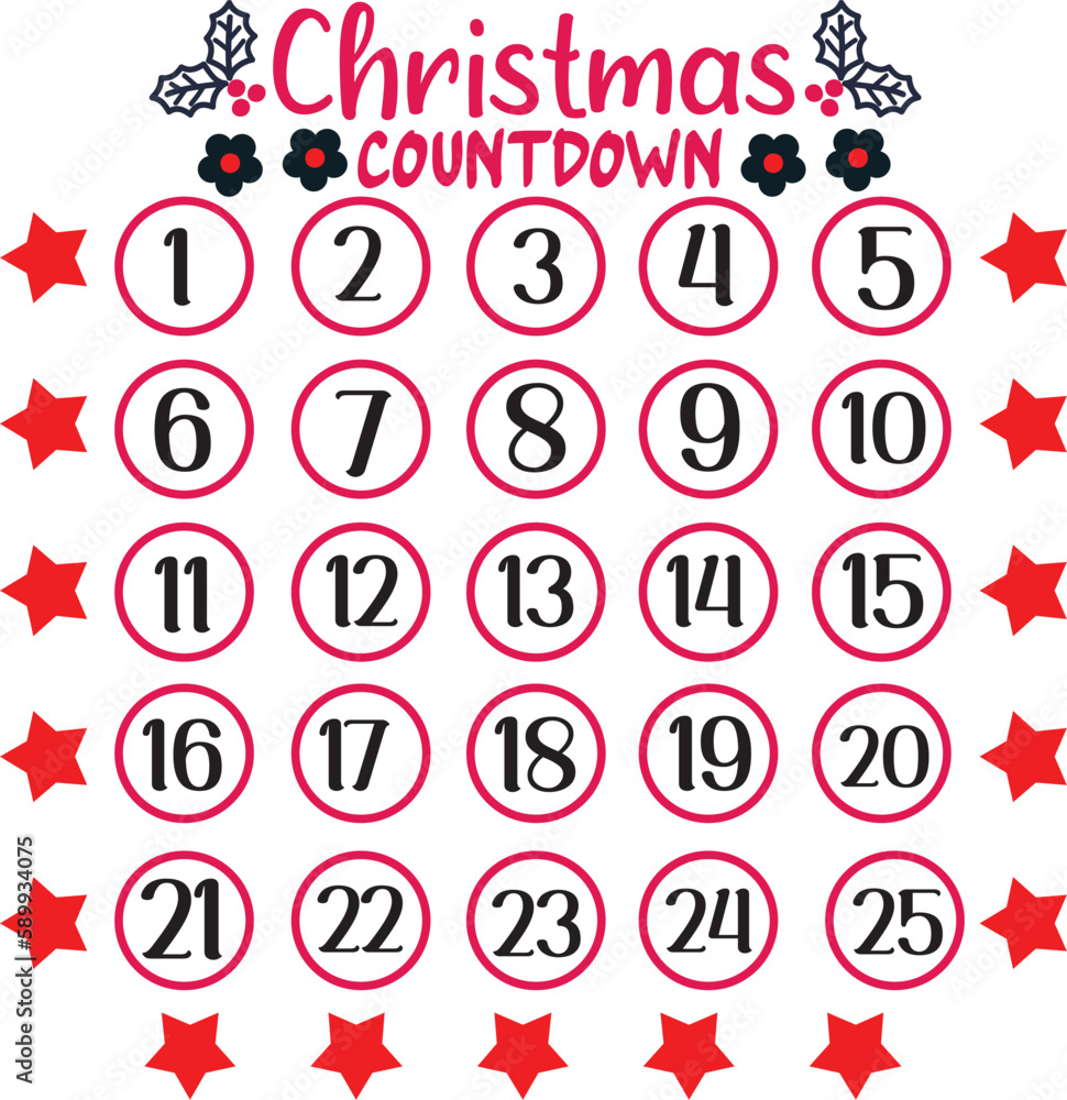 Christmas Countdown Svg Christmas Countdown Svg