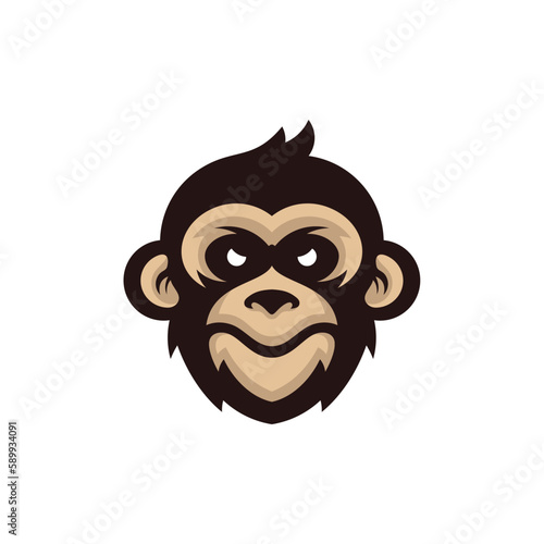 Head Monkey Mascot logo template Vector. Creative Monkey Logo Vector