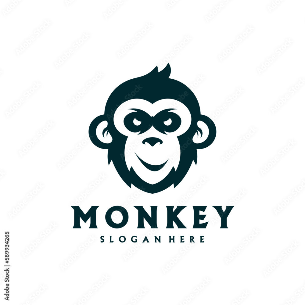 Head Monkey Mascot logo template Vector. Creative Monkey Logo Vector