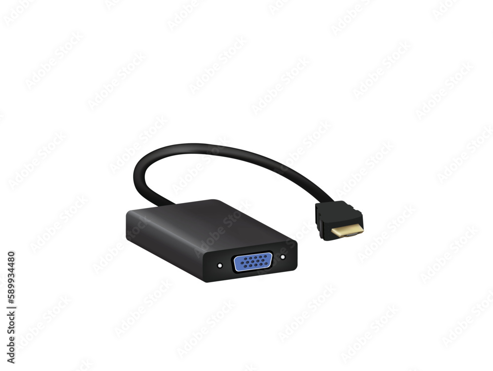VGA and HDMI cable. vector VGA and HDMI cable. vector