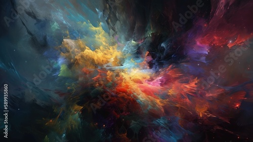 Multicolored Painted Nebula: A Digital Masterpiece in HD