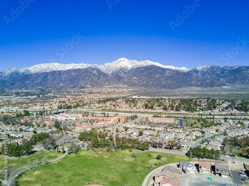 Obraz na płótnie Aerial view of Rancho Cucamonga area w salonie