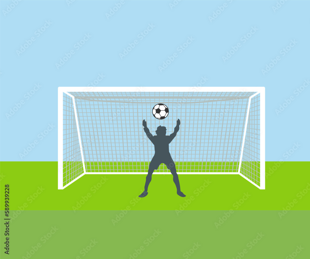 Fototapeta premium Soccer field icon. Football flat style vector ilustration.