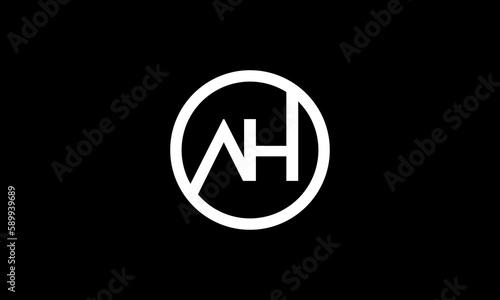 A and H initial logo in circle