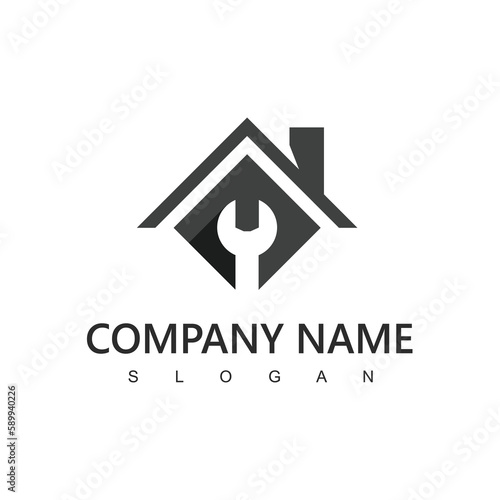 Home Repair and Service Logo, Real Estate Icon