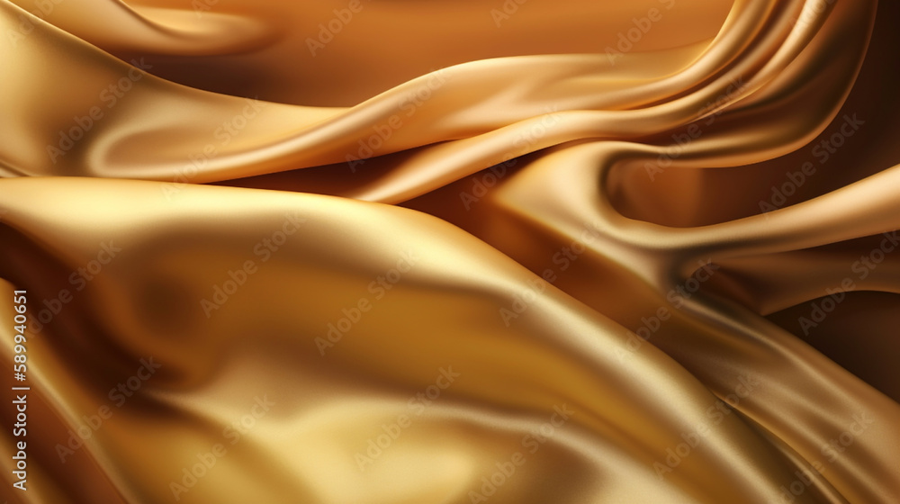 Smooth and Soft gold Satin Silk Background. Generative AI Smooth and Soft gold Satin Silk Background. Generative AI