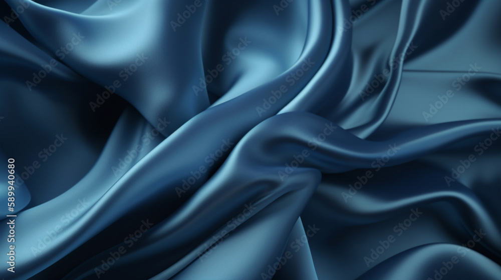 Smooth and Soft blue Satin Silk Background. Generative AI Smooth and Soft blue Satin Silk Background. Generative AI