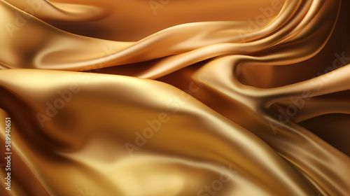 Smooth and Soft gold Satin Silk Background. Generative AI