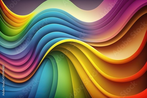 Rainbow Wavy Background with Vibrant Colors and Playful Curves for a Fun and Lively Design.