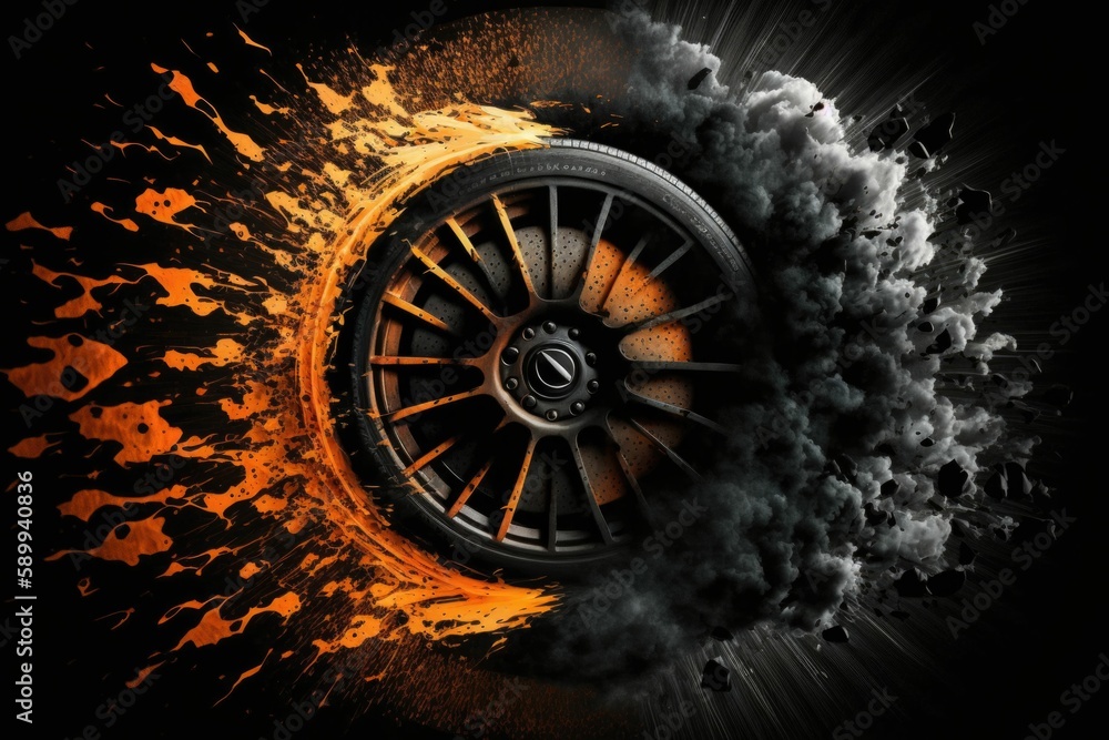 UltraRealistic Cinematic Photography of Burnout Wheel A Captivating