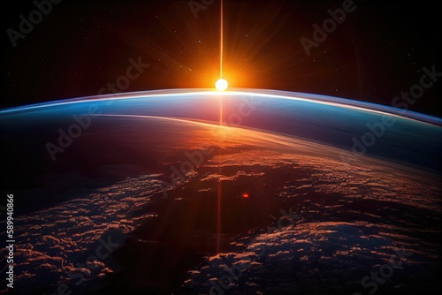 Sunrise and Earth Viewed from Orbit: A Stunning Display of Natural Beauty
