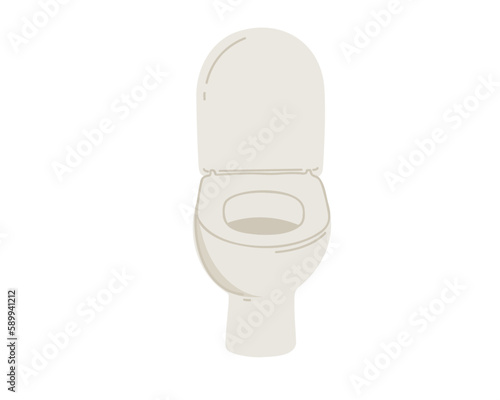 Toilet bowl on white background, vector illustration