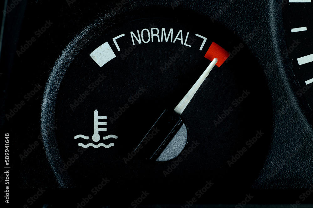 Coolant temperature indicator, coolant overheating. Car engine