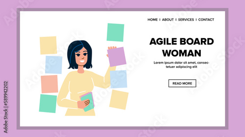 agile board woman vector