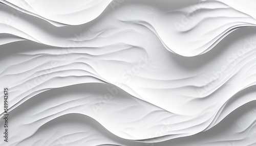 Abstract white background - Horizontal Wavy White Lines on a Minimalist Background- ai generated Generative AI