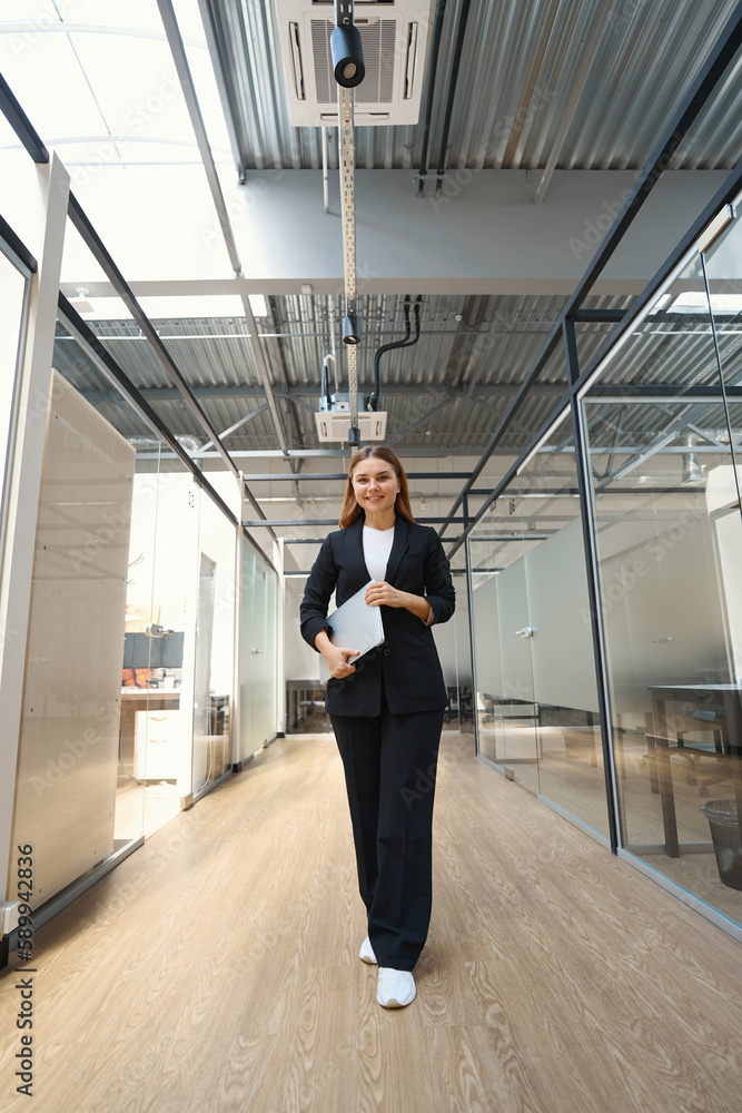 Portrait of beautiful business woman in coworking Portrait of beautiful business woman in coworking