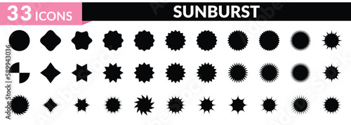 Sunburst symbol icons set. Starburst icon set EPS10 - Vector