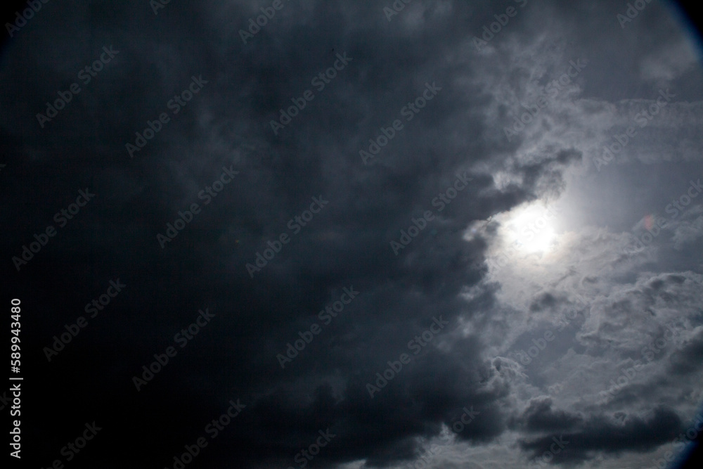 Dark gray clouds in the sky, background, room for copy, blank space Dark gray clouds in the sky, background, room for copy, blank space