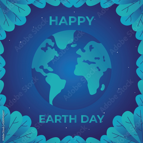 earth vector illustration with color gradient for earth day, color gradient illustration for earth day