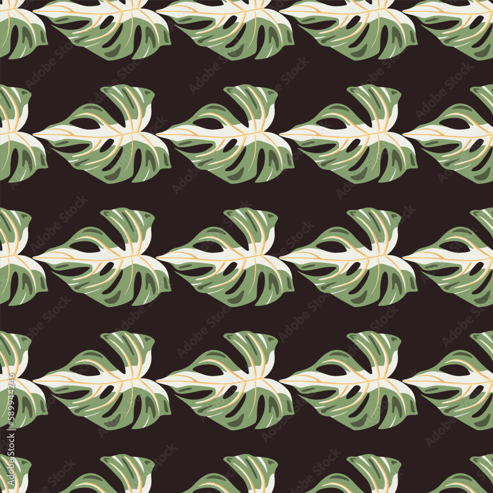 Fototapeta premium Decorative tropical palm leaves seamless pattern. Jungle leaf seamless wallpaper. Exotic botanical texture. Floral background.