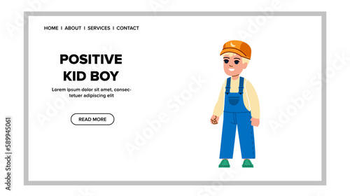 positive kid boy vector