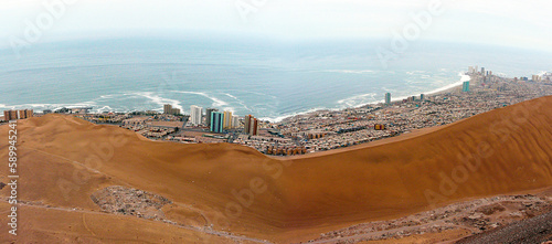Panoramic of Iquique with the great dune, Chile photo