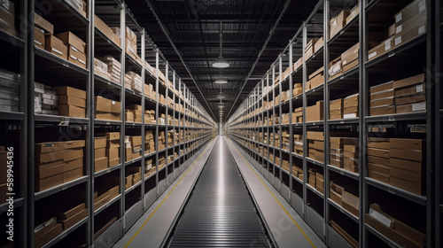 Wallpaper Mural Revolutionary Warehouse Automation with AGV - Automated Guided Vehicles Streamlining Logistics and Stock Management Torontodigital.ca