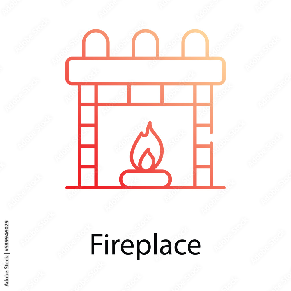 Fireplace icon. Suitable for Web Page, Mobile App, UI, UX and GUI design Fireplace icon. Suitable for Web Page, Mobile App, UI, UX and GUI design