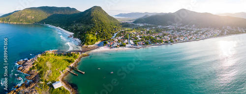 Aerial view of the beach in Brazil. South of Brazil, Santa Catarina, Florianopolis photo