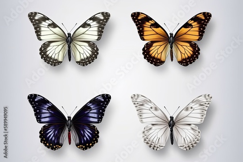 set of butterflies realistic Butterfly pack blank background   © PinkiePie