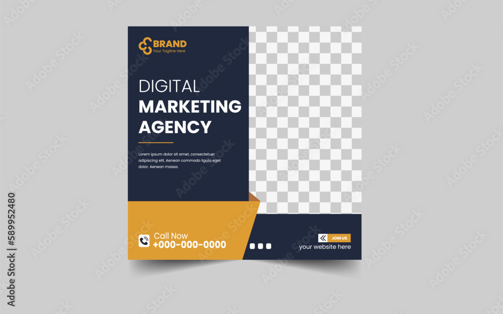 Obraz premium Digital marketing agency social media and post template