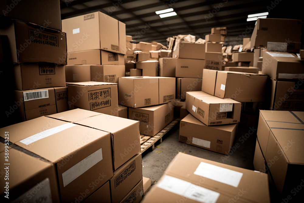 Lots of cardboard boxes in stock. Generative AI