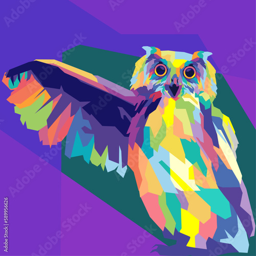wise owl pop art style